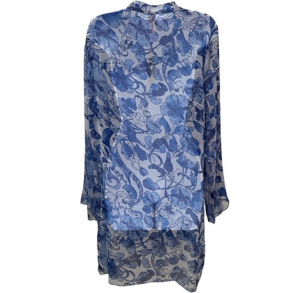 NEW Sunflower Floral Sheer Sequin Swimsuit Coverup Resort Beach Coastal L - Picture 5 of 11